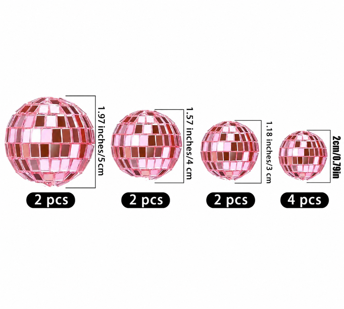 Disco Ball Cupcake Toppers - 10 Pieces