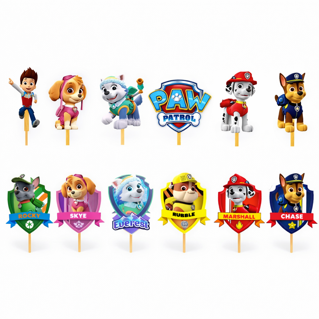 Paw Patrol Cupcake Toppers - 13 Pieces