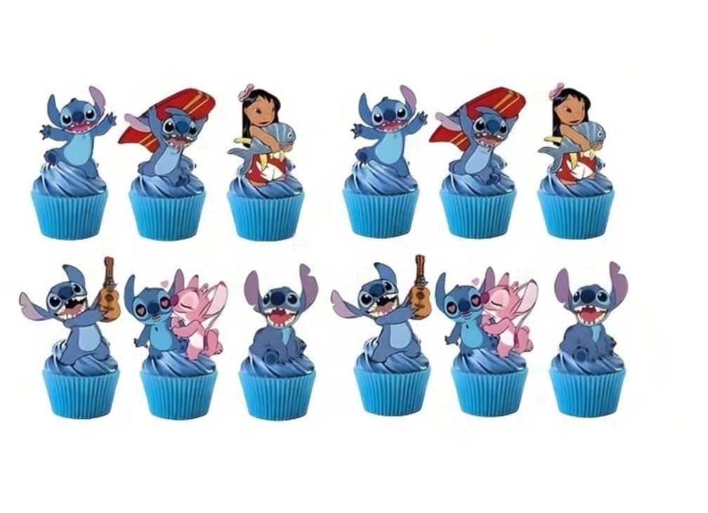 Lilo & Stitch Cupcake Toppers - 24 Pieces