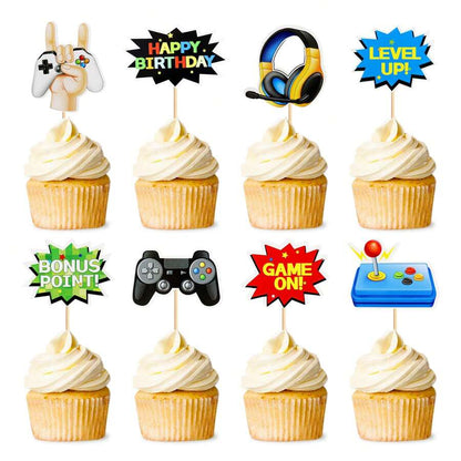 Video Game Cupcake Toppers - 8 Pieces