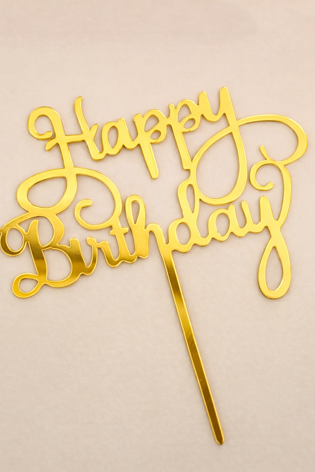 Happy Birthday Gold Topper - 3 Pack