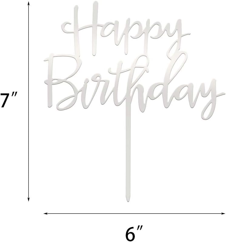 Happy Birthday Silver Topper - 3 Pack