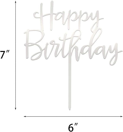 Happy Birthday Silver Topper - 3 Pack