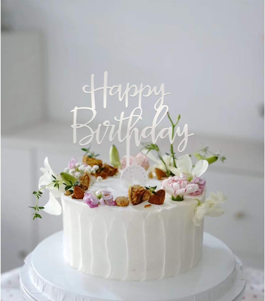 Happy Birthday Silver Topper - 3 Pack