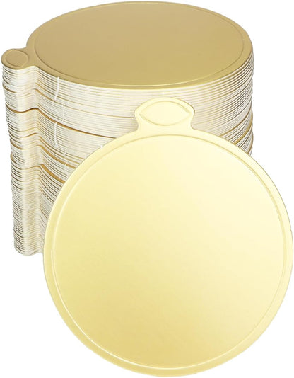 Mini Cardboard Dessert Round Gold - 10 Count