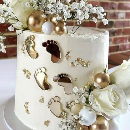 Acrylic Footprints Cake Decoration - 6 Pieces
