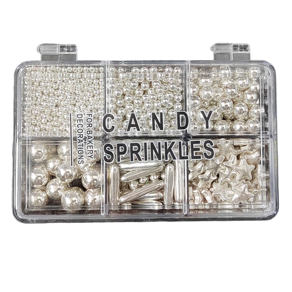 Edible Pearl Sprinkles Bright Gold and Silver