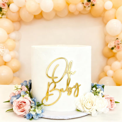 Oh Baby Acrylic Gold Topper