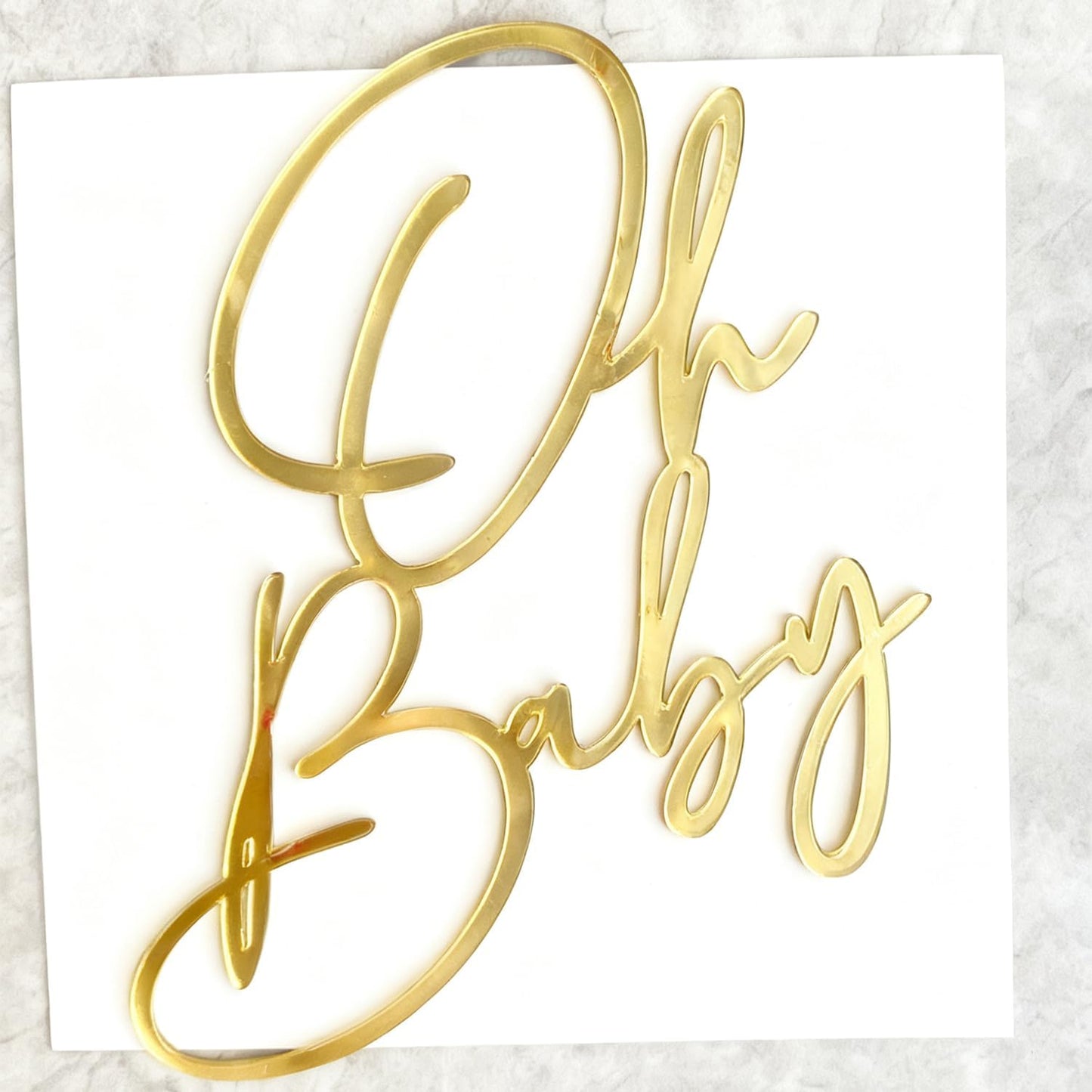 Oh Baby Acrylic Gold Topper