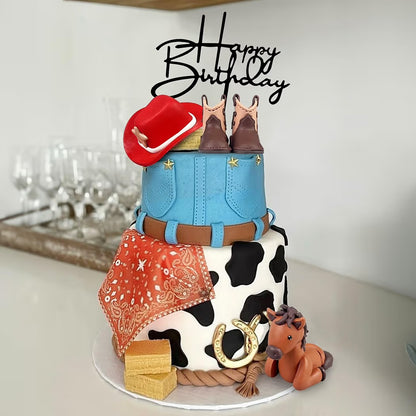 Cowboy Cake Topper Set - 12 Pieces