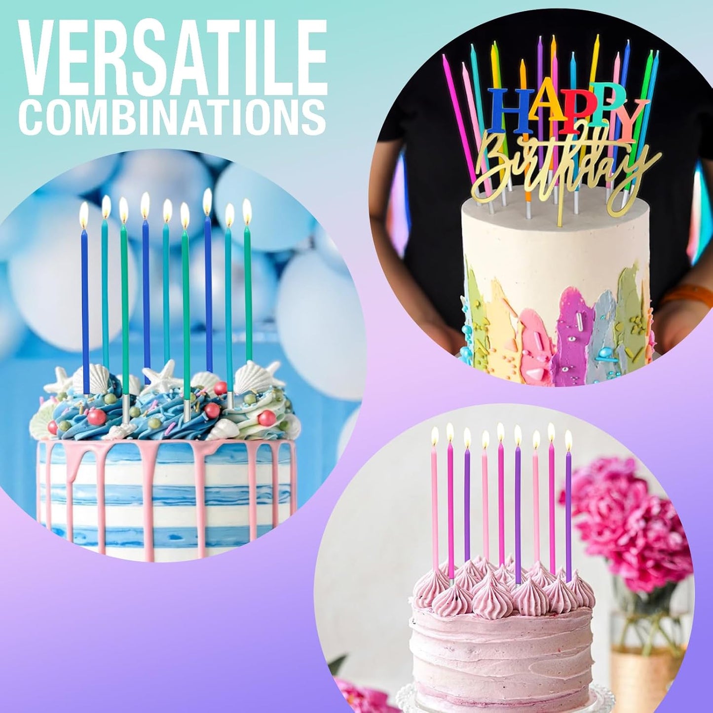 Pastel Candles - 12 Count