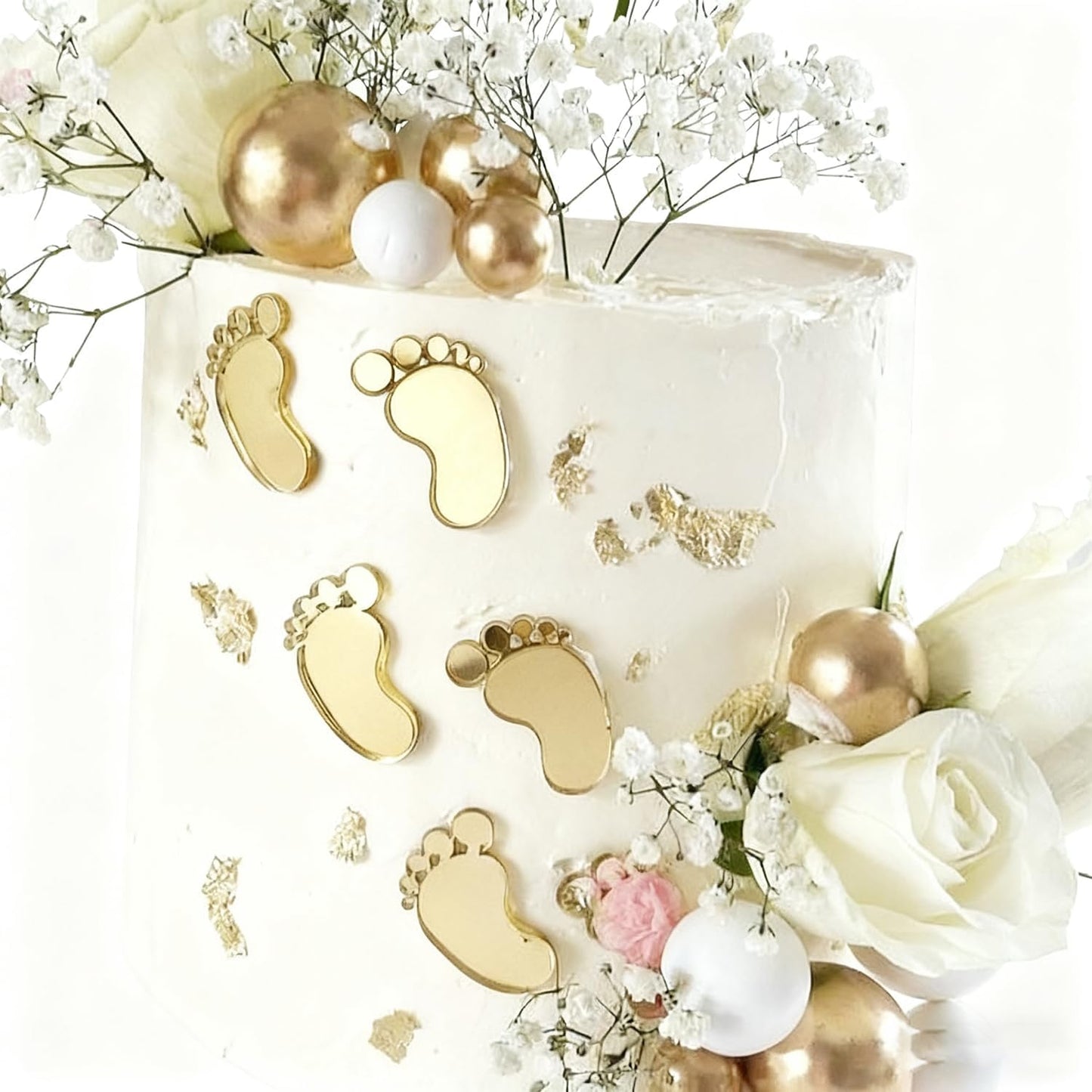 Acrylic Footprints Cake Decoration - 6 Pieces