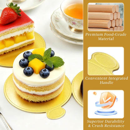 Mini Cardboard Dessert Round Gold - 10 Count