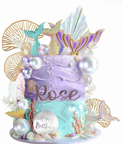 Mermaid Cake Topper Set - 20 Pieces