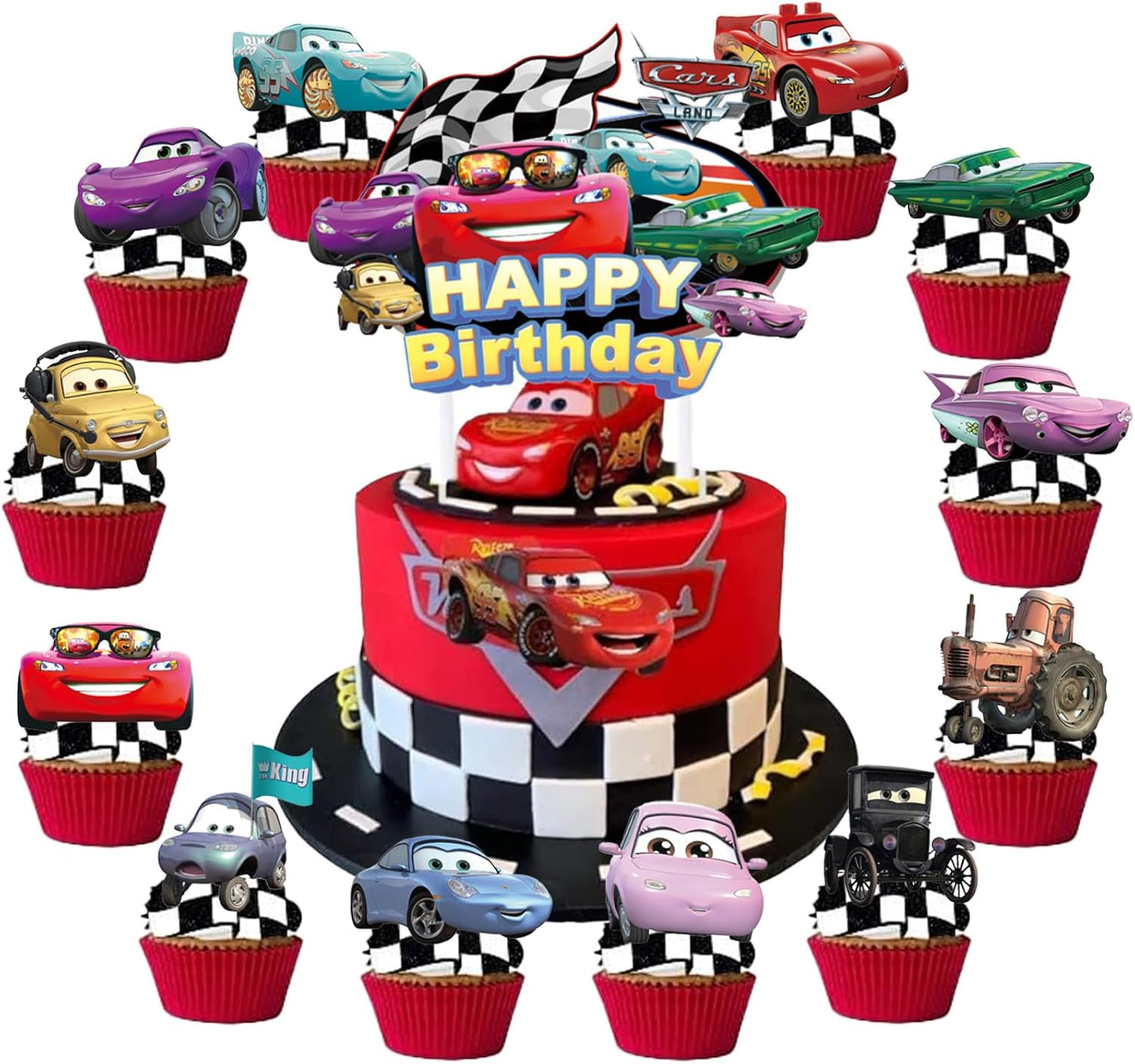 Disney Cars Cake/Cupcake Toppers - 25 Pieces