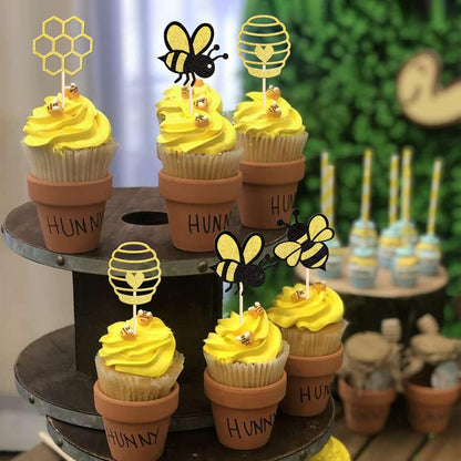 Bumble Bee Cupcake Toppers - 12 Pieces