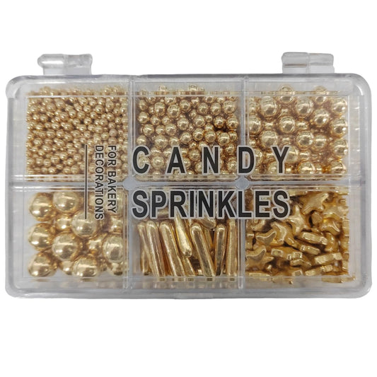Edible Pearl Sprinkles Bright Gold and Silver