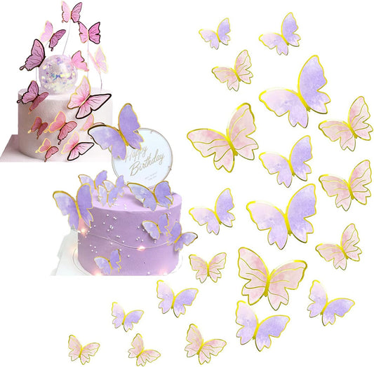 3D Butterfly Cake Decoration - 10 Pack