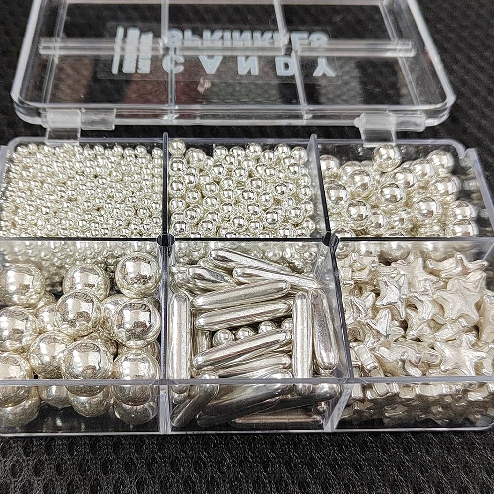 Edible Pearl Sprinkles Bright Gold and Silver
