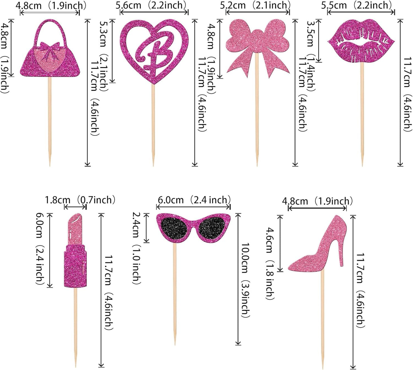 Barbie Cupcake Glitter Toppers - 24 Count