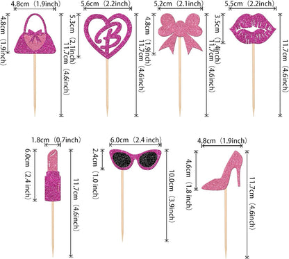 Barbie Cupcake Glitter Toppers - 24 Count