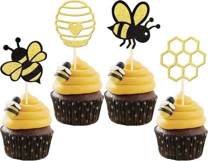 Bumble Bee Cupcake Toppers - 12 Pieces
