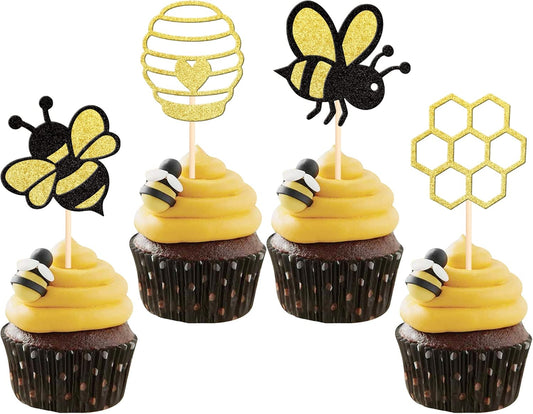 Bumble Bee Cupcake Toppers - 12 Pieces