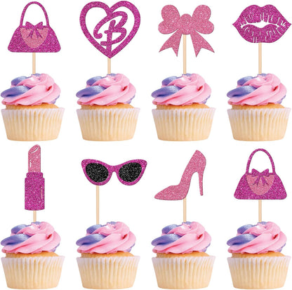 Barbie Cupcake Glitter Toppers - 24 Count