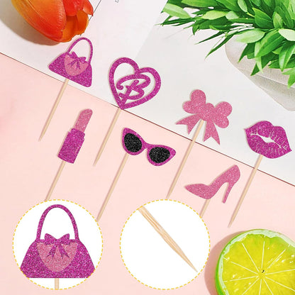 Barbie Cupcake Glitter Toppers - 24 Count