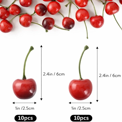 Artificial Cherry Fruit Model - 10 Count