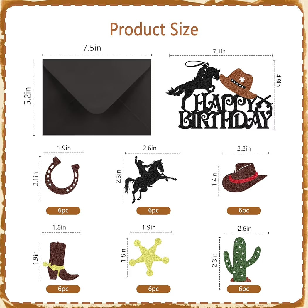 Cowboy Cake/Cupcake Toppers - 25 Pieces