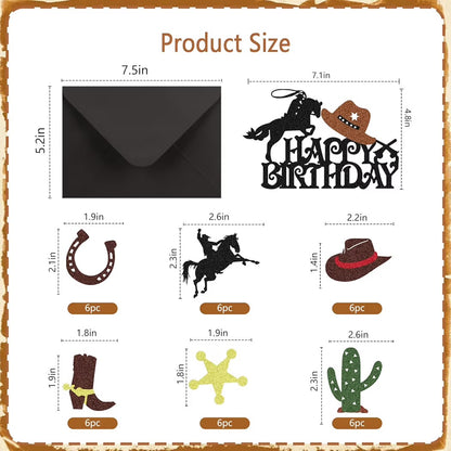 Cowboy Cake/Cupcake Toppers - 25 Pieces