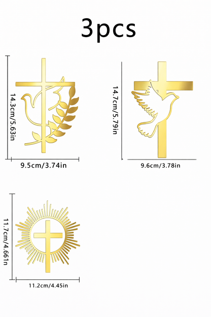 Acrylic Gold Cross - 3 Pieces