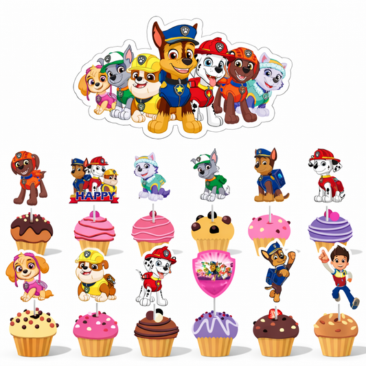 Paw Patrol Cake/Cupcake Toppers - 13 Pieces