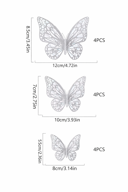 3D Butterfly Cake Decoration - 12 Count