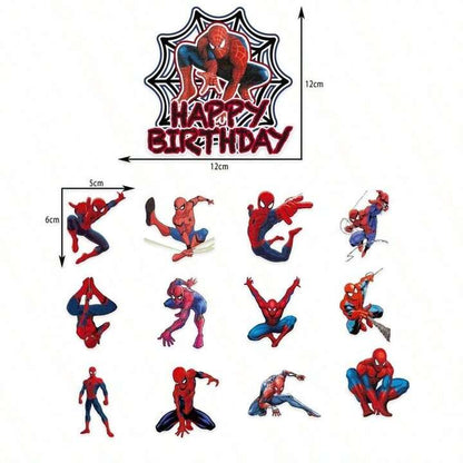 Spiderman Cake/Cupcake Topper - 13 Pieces