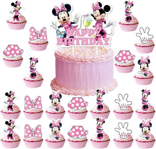 Minnie Mouse Cake/Cupcake Toppers - 25 Pieces
