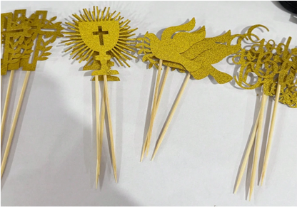 God Bless Cupcake Toppers - 12 Pieces