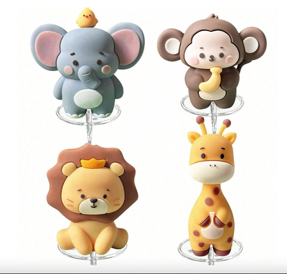 Wild Animal Cake Topper Set - 4 Pieces