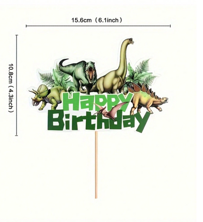 Dinosaur Cake Topper Set - 8 Pieces